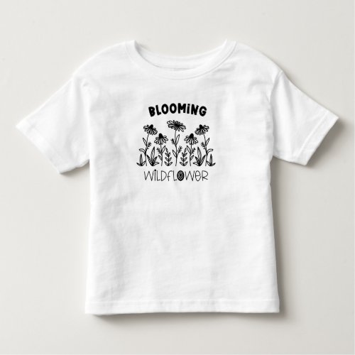 Blooming Wildflower Black White Matching Mommy Me Toddler T_shirt