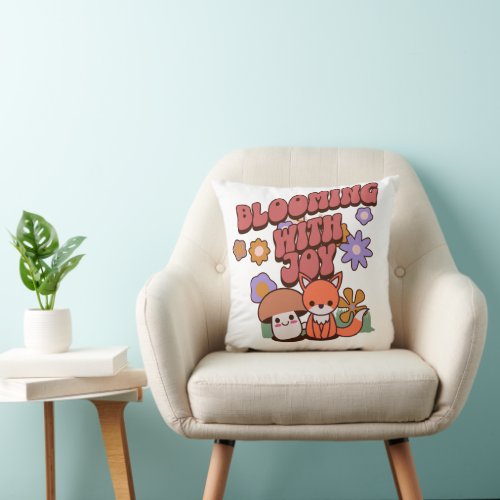 Blooming with Joy Throw Pillow