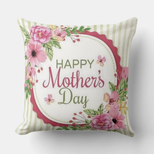 Blooming with Love Happy Mothers Day  Throw Pillow