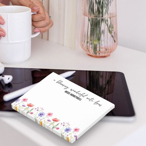 Blooming Wonderful Pretty Wildflower Personalized Post_it Notes
