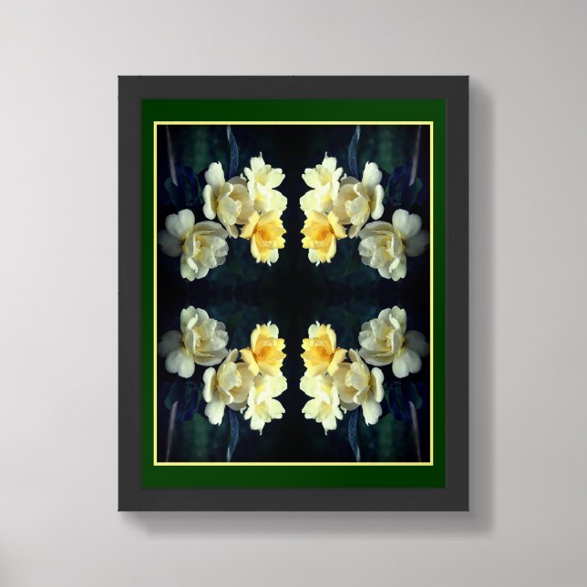 Blooming Yellow Roses Abstract Framed Art (Framed Front)