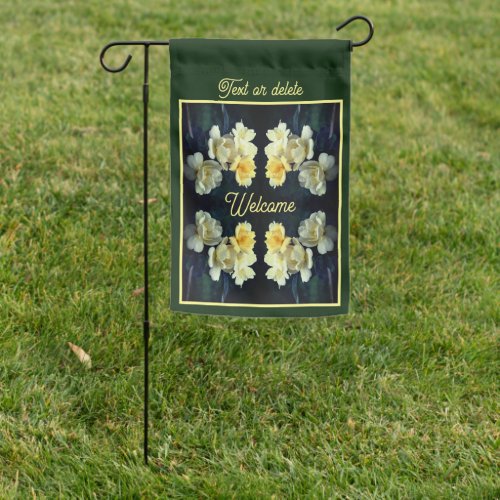 Blooming Yellow Roses Abstract Personalized Garden Flag