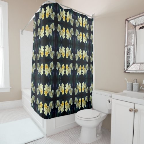 Blooming Yellow Roses Abstract Shower Curtain