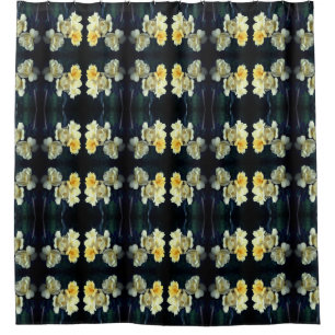 Blooming Yellow Roses Floral Art Pattern Shower Curtain
