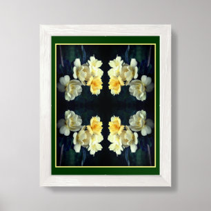 Blooming Yellow Roses Floral Nature Art Framed Art