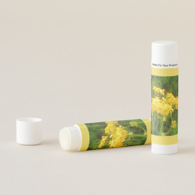 Blooming Yellow Sunflower Blue Reflection Lip Balm (In Situ)