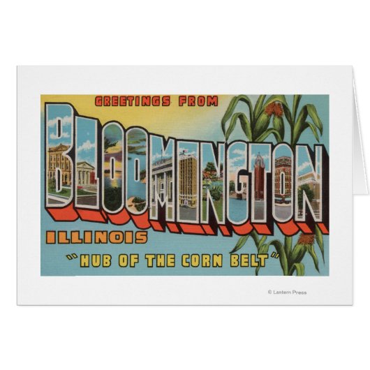 Bloomington, Illinois - Large Letter Scenes 2 Cards (Front Horizontal)