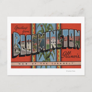 Bloomington, Illinois - Large Letter Scenes Postcard