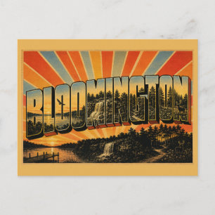 Bloomington Indiana Lake Waterfall Forest Art Postcard