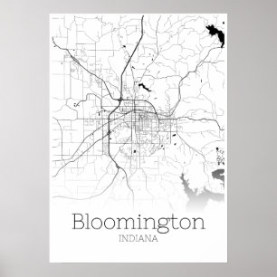 Bloomington Map - Indiana - City Map Poster