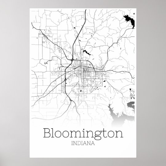 Bloomington Map Indiana City Map Poster