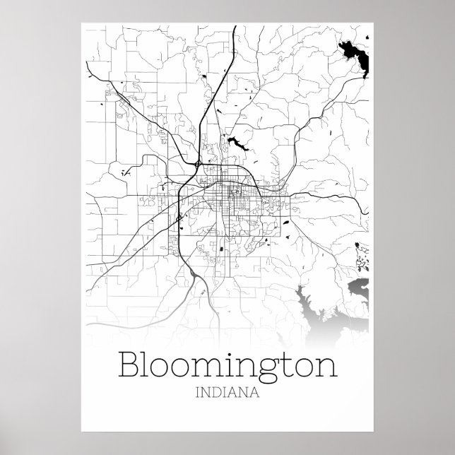 Bloomington Map - Indiana - City Map Poster (Front)