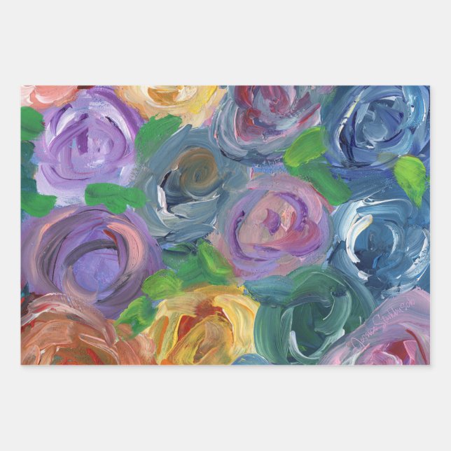 Bloomish wrapping paper sheets (Front)
