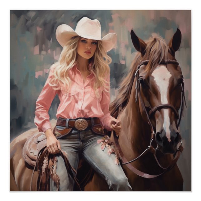 Blooms and Bridles: Cowgirl Wall Art (Front)