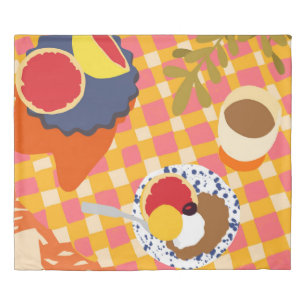 Blooms and Brunch Duvet Cover