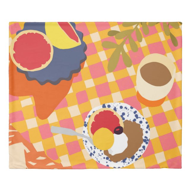 Blooms and Brunch Duvet Cover (Front)