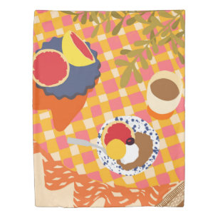 Blooms and Brunch Duvet Cover