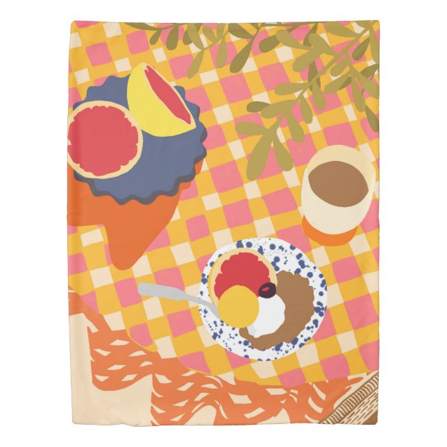 Blooms and Brunch Duvet Cover (Front)