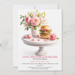 Blooms and Burgers Valentine's Lunch Invitation