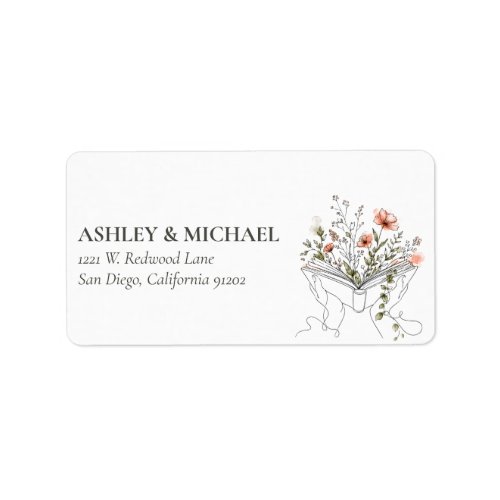 Blooms Book Botanical Line Art Label