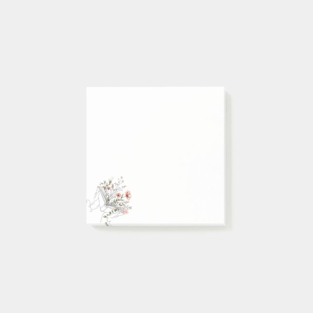 Blooms Book Botanical Line Art Post-it Notes (Front)