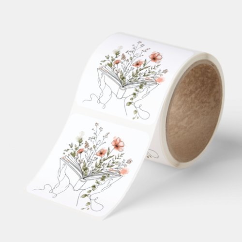 Blooms Book Botanical Line Art Stickers