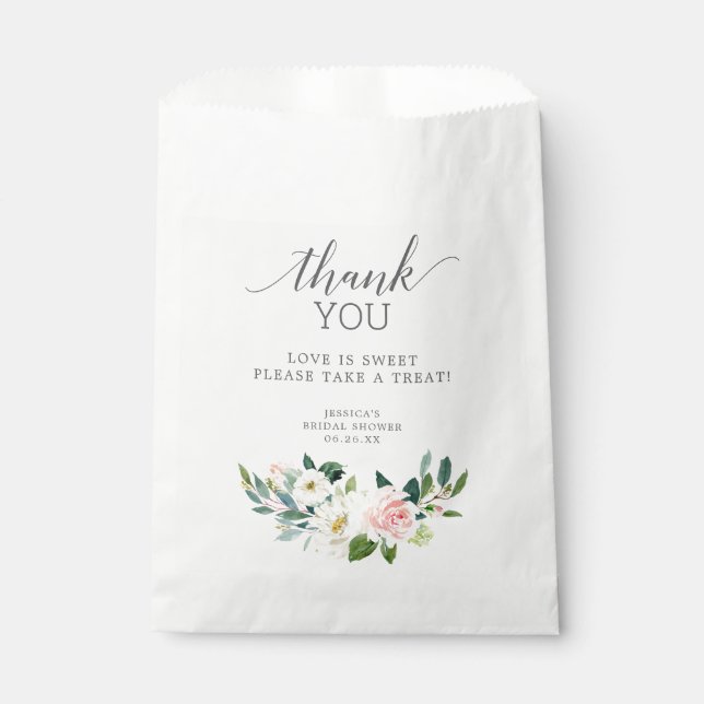 Blooms Bridal Shower Favor Bag Love is Sweet (Front)