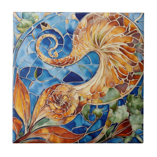 "Blooms in Bloom: Floral Elegance Tile" Ceramic Tile