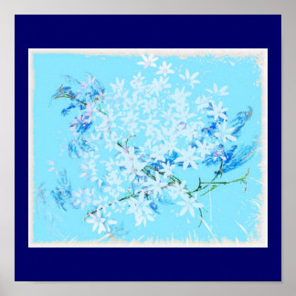 Blooms in Blue Poster