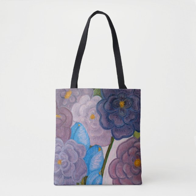 Blooms in Gray Tote Bag (Front)