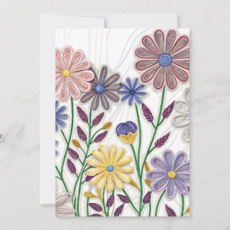 Blooms in Paper & Thread: 3D Quilled Wildflower Invitation