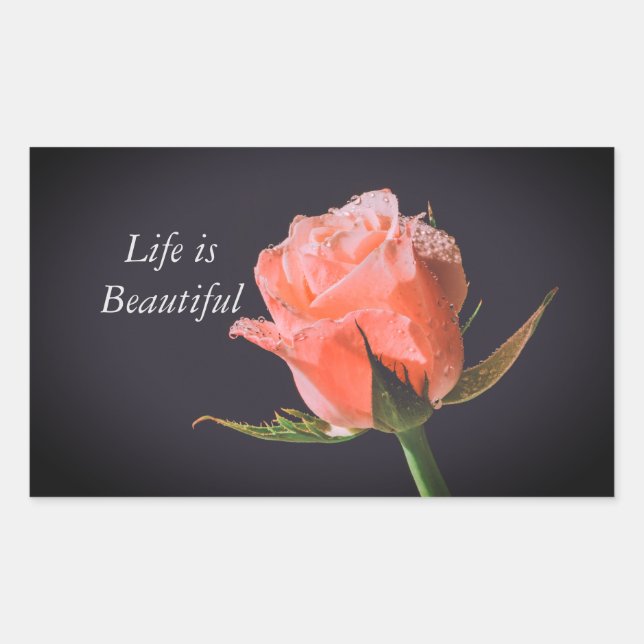 "Blooms of Beauty:A rose inspired design " Rectangular Sticker (Front)