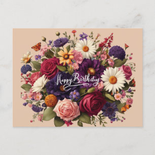 Blooms of Celebration Birthday Postcard