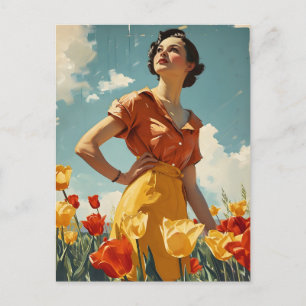 Blooms of Grace: Vintage Tulip Beauty Postcard