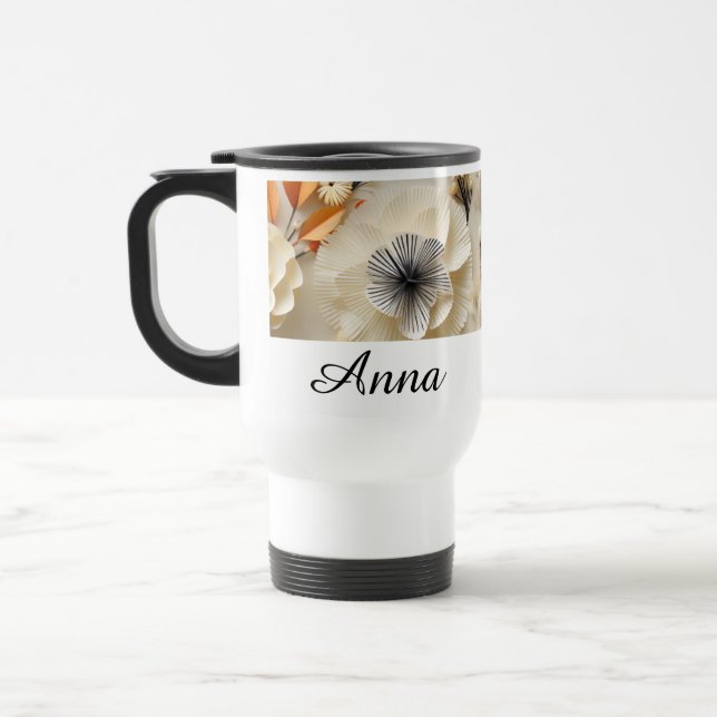 Blooms of Inspiration: Personalized Travel Mug (Left)