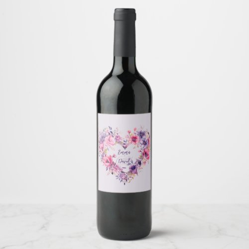 Blooms of Love  Custom Names  Wine Label