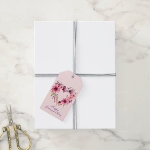Blooms of Love Valentine's Day Custom Name Gift Tags