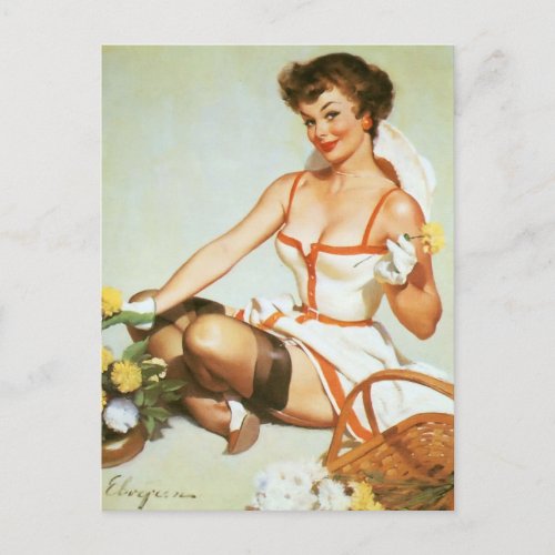 Blooms Pin Up Postcard