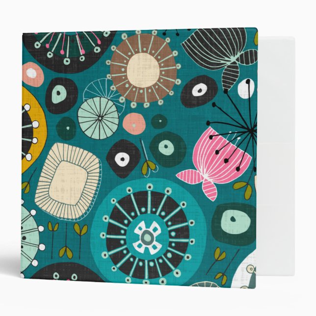 BLOOMS teal 3 Ring Binder (Front/Inside)