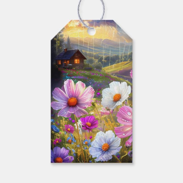 Blooms & Wishes: Artistic Display Gift Tags (Front)