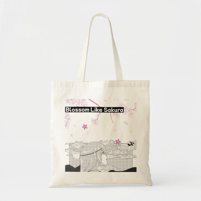 Bloosm Like Sakura Illustraion tote bag (Front)