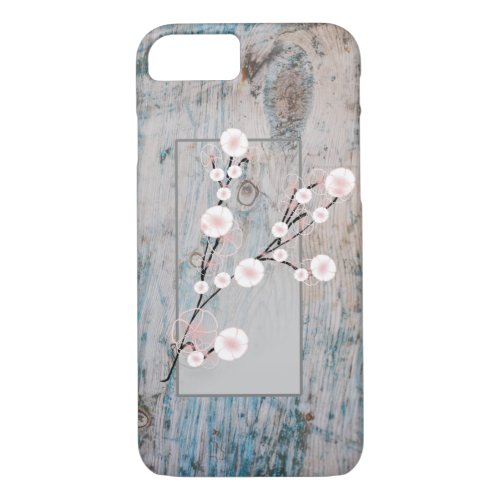 Bloosom Flowers  Wood Texture iPhone 87 Case