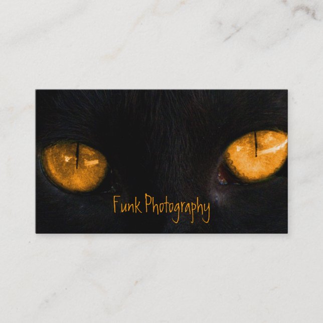 BLOR Black Cat Orange Eyes Business Card (Front)