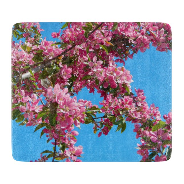 Blossom and Blue Sky Photo Cutting Board (Front)