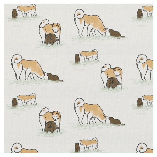 Blossom and the groundhog fabric
