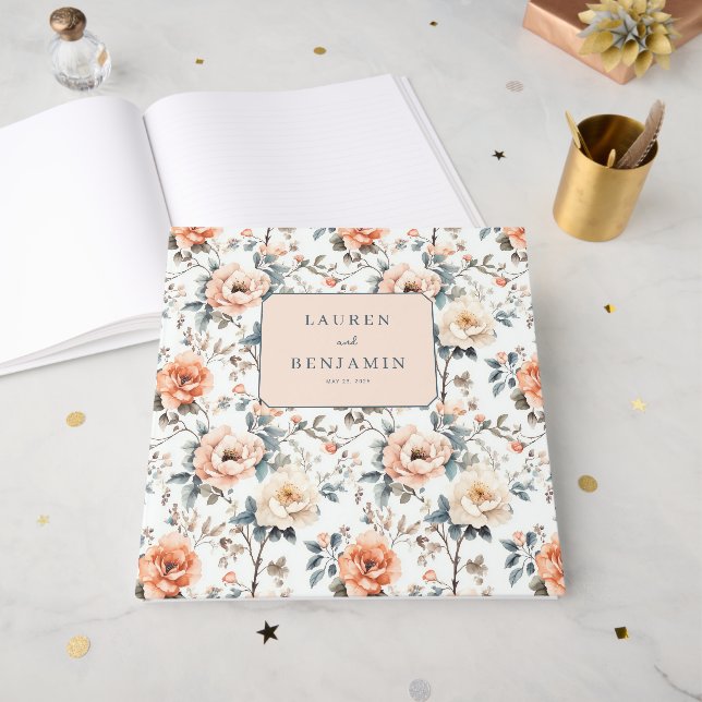Blossom and Vow Wedding Guest Book (Front Open)