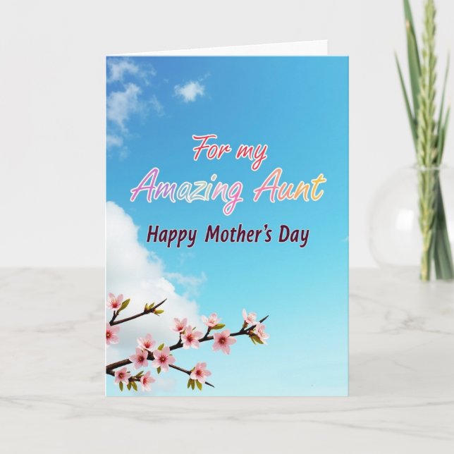 Blossom Aunt Mothers Day Card (Front)