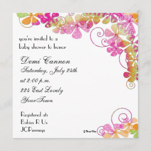 Blossom Baby Shower Invitation in Bright Colors