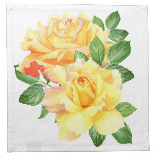 Blossom Beauties Napkin _ Yellow Roses