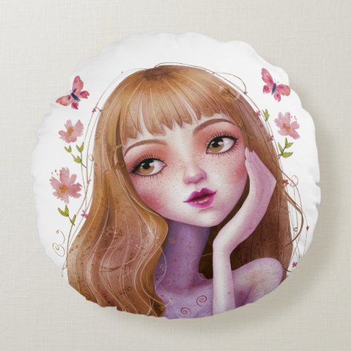 Blossom Beauty Round Pillow